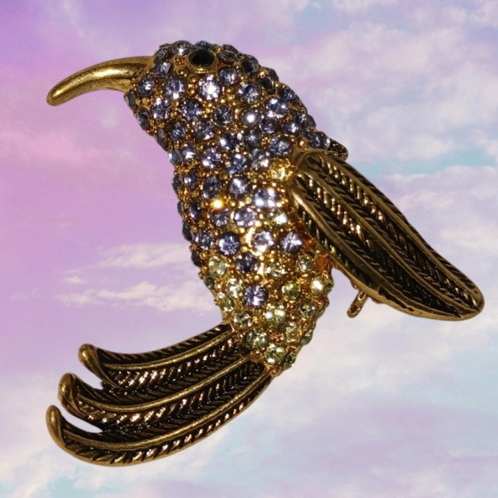 Monet Hummingbird Brooch